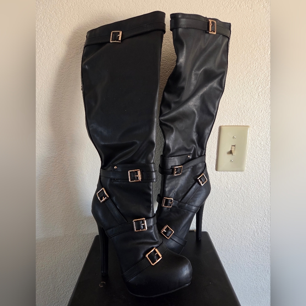 Stylish Black Knee-High Boots